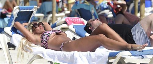 Christine Martin McGuinness Bikini Pictures Christine McGuinness sexy ass and boobs in a thong bikini seen by paparazzi on vacation.
