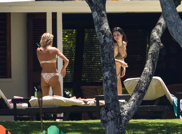 Hailey Bieber Bikini Pictures Hailey Baldwin and Kendall Jenner tanning in sexy thong bikinis seen by paparazzi.