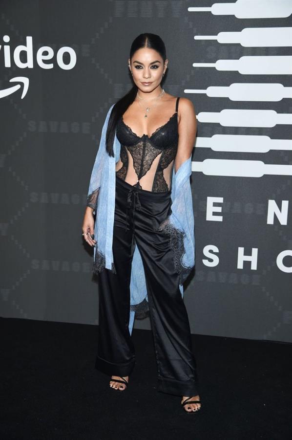 Vanessa Hudgens sexy in a lingerie top showing nice cleavage seen by paparazzi showing up to the Savage X Fenty Show.



























