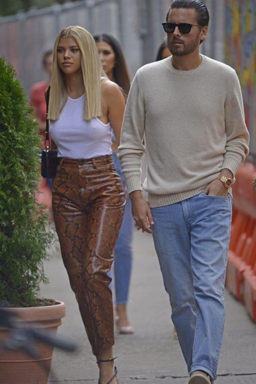 Sofia Richie Pictures Sofia Richie braless boobs in a white tank top showing off her tits seen by paparazzi.