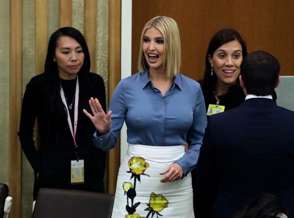 Ivanka Trump braless tits pokies at the UN General Assembly showing off her boobs.
























































































