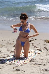 Blanca Blanco sexy in a blue thong bikini at the beach showing her ass and nice cleavage seen by paparazzi.







