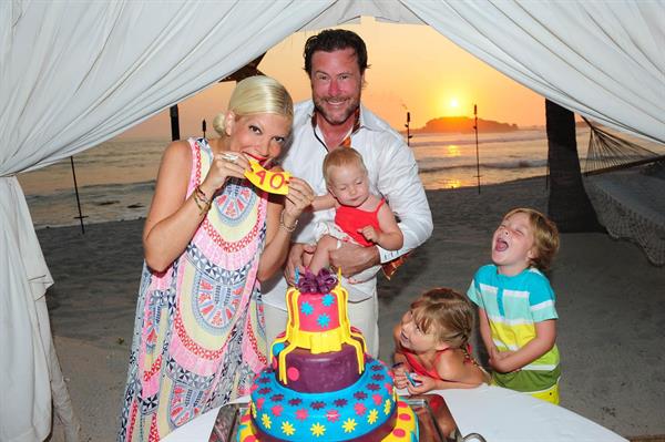 Tori Spelling Celebrates her birthday with family at the St Regis Punta Mita Resort in Mexico (May 20, 2013) 