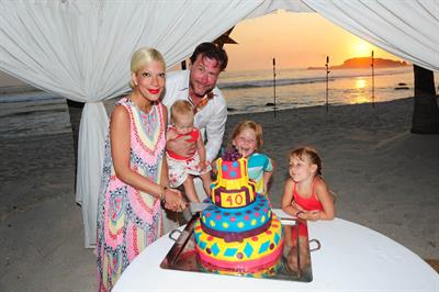 Tori Spelling Celebrates her birthday with family at the St Regis Punta Mita Resort in Mexico (May 20, 2013) 