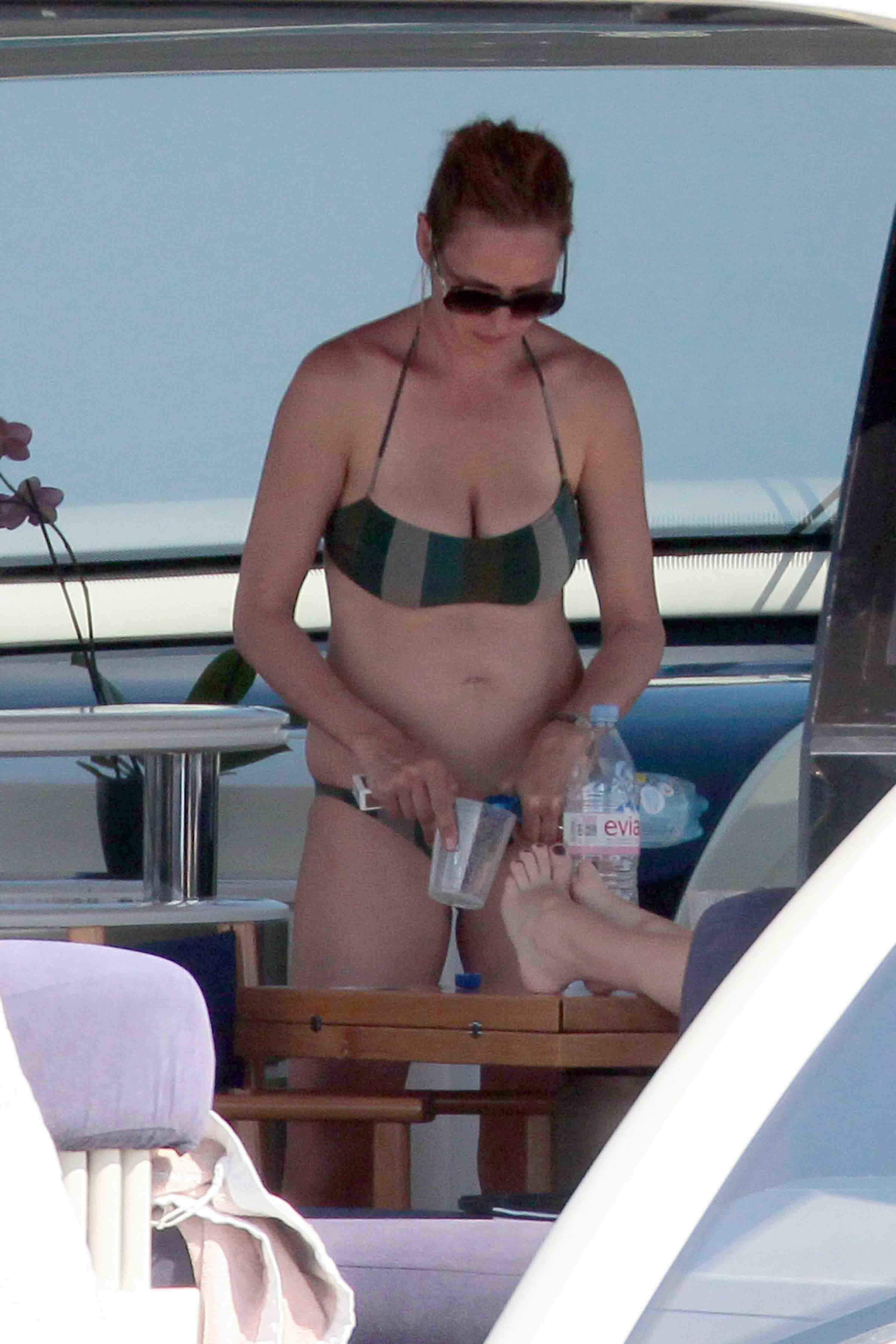 Uma Thurman on a yacht in St Trope July 6, 2013 
