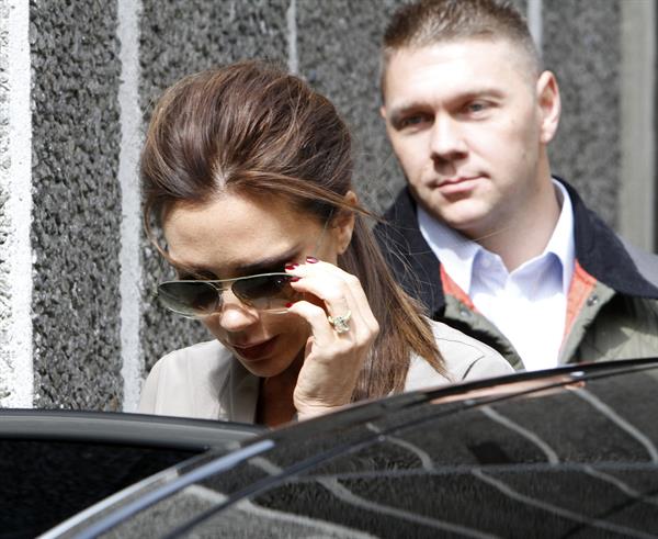 Victoria Beckham leaving London's Vogue Festival in London on April 28, 2013