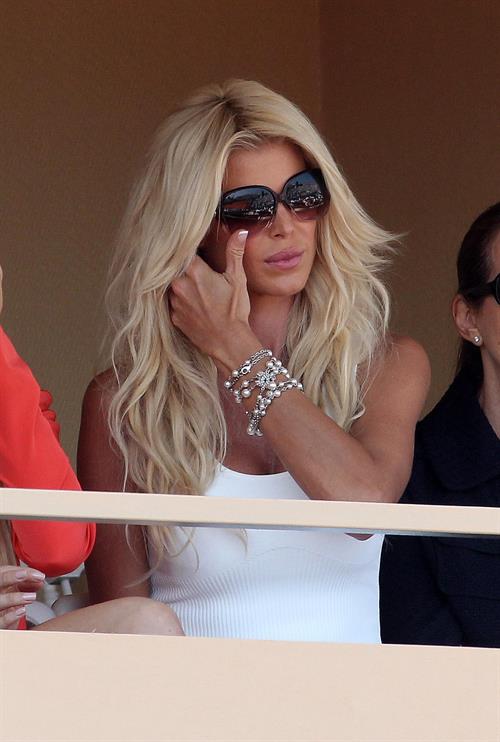 Victoria Silvstedt Attends Novak Djokovic match at Monte-Carlo RoleMasters in Monaco (April 18, 2013) 