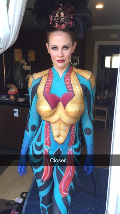 Maitland Ward in body paint