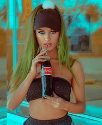 Avalon Dawn with Green Hair wearing Daisy Duke Jean Shorts