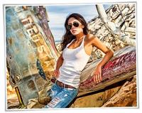 Kayla Love in Tight Ripped Jeans and a White Tank Top