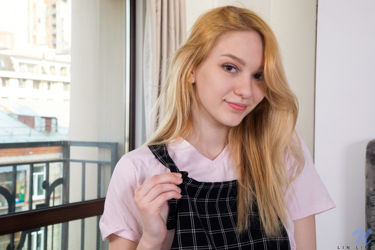 Get ready to watch sexy little Russian Lin Lin cum! The teen begins her  masturbation fully-