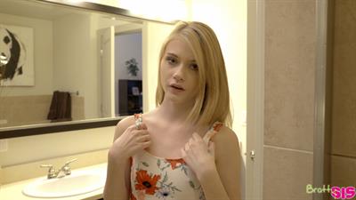 Cute blondes Hannah Hays and Elsa Jean seduce their stepbrother with deep throat BJs and their slippery bare pussies