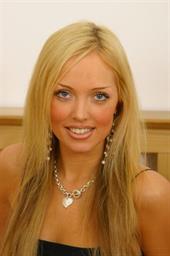  Blonde in tight black mini dress and pantyhose 