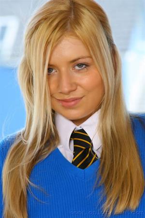 Samantha S Nude Pictures Sultry Samantha in college uniform with socks