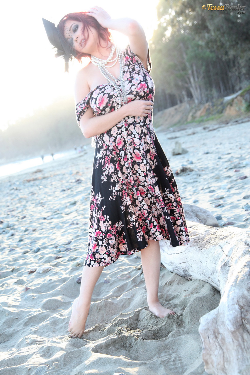 Hey guys! Yes, it's the first behind-the-scenes set from my  Classic Sunset  shoot and there's just   something about the natural sunset sunlight and how it combined with this classic corset, pearls, veil   and hat and of course my all-natural big tits.
