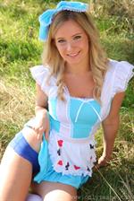  Elle will be many peoples Queen of Hearts in this outfit with knee socks 