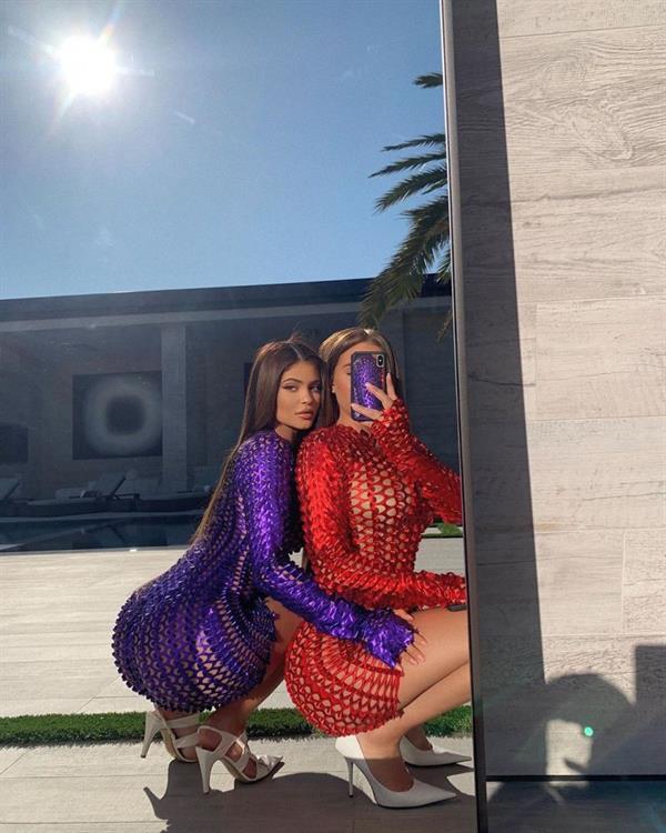 Kylie Jenner and Stassie aka Anastasia Karanikolaou both showing off their big tits and sexy ass booty's in see through hot minidresses.