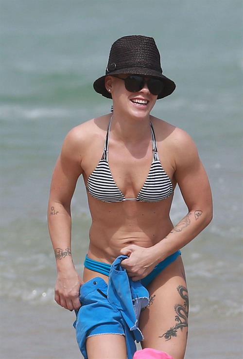 Pink in a bikini