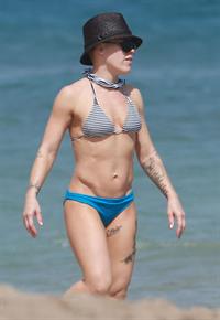 Pink in a bikini