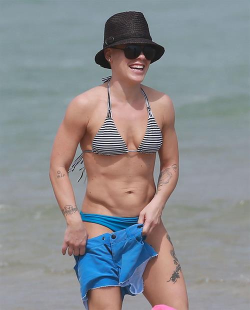 Pink in a bikini