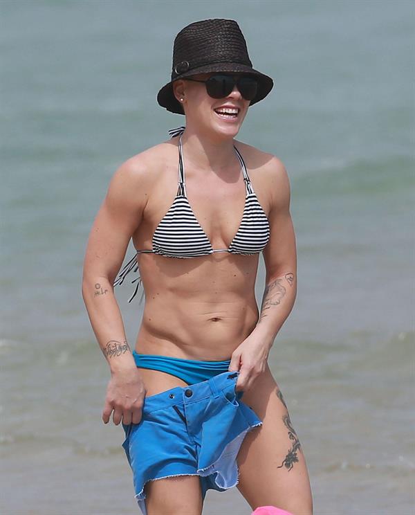 Pink in a bikini