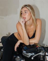 Kayla Jones on a Triumph Motorcycle