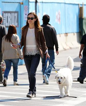 Olivia Wilde walking her dog in New York City - April 24, 2013 