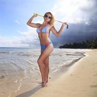 Carly Booth in a bikini