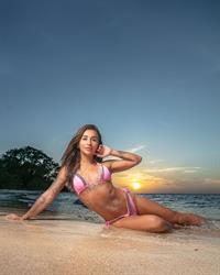 Maryna Rebediuk in a bikini