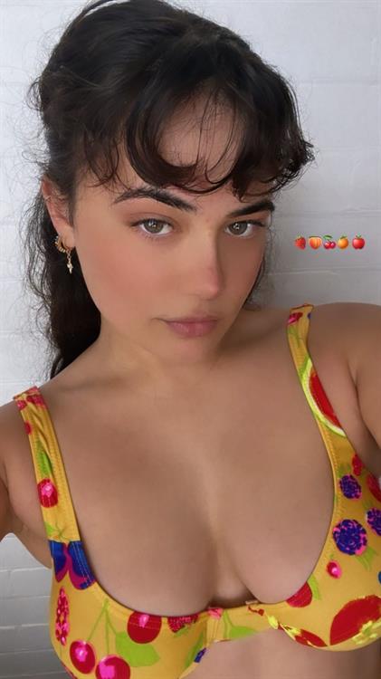 Rebekah Liepa taking a selfie in a bikini.