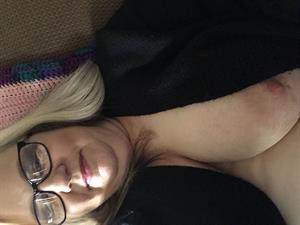 tulsa bank lady taking a selfie and - breasts