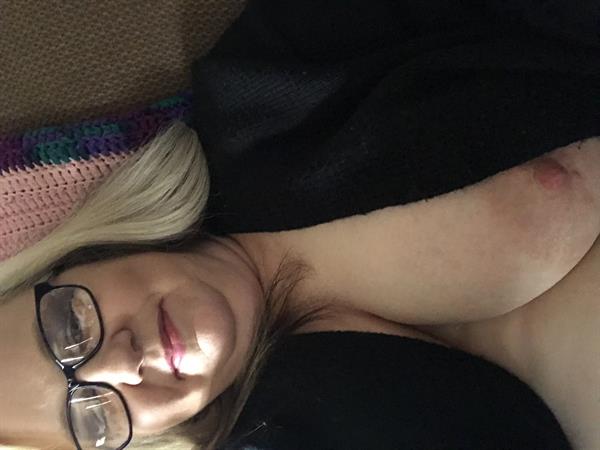 tulsa bank lady taking a selfie and - breasts