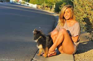 Kennedy FTV Nude Pictures Kennedy walking the dog