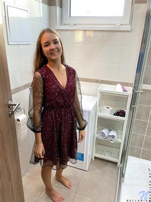 Bellaria Nude Pictures After a night of clubbing all Bellaria can think of is getting herself naked and hopping into the shower to rinse off all that soft tan lined skin.