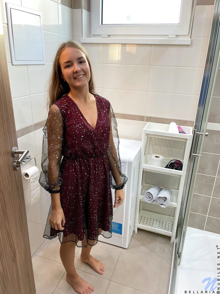 After a night of clubbing all Bellaria can think of is getting herself naked and hopping into the shower to rinse off all that soft tan lined skin.