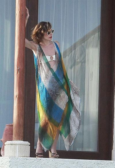 Milla Jovovich in a bikini