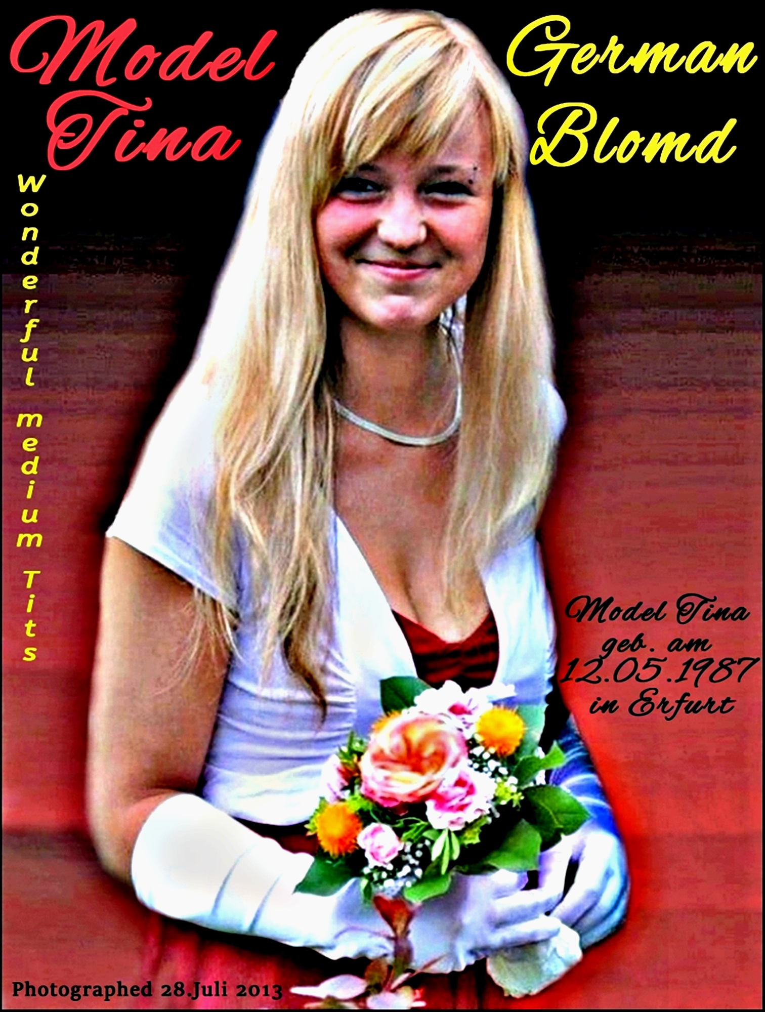 Model Tina Abel
geb. am 
12.05.1987 
in Erfurt
Photographed 28.Juli 2013 
Model Tina has wonderful medium tits and a smooth shaved cunt
Photographed 28.Juli 2013  By Dirk Waldi Waldhauer