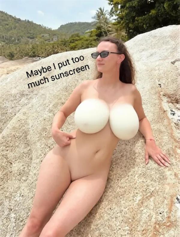 Monica taking a selfie and - breasts