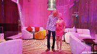 Celebrity Pink babe with pornstar Frank Edwin in a movie  Pink Strip Dance Night 