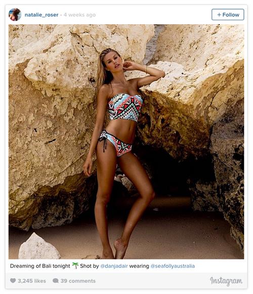 Natalie Jayne Roser in a bikini