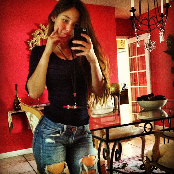 Angie Varona taking a selfie