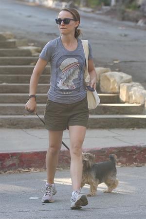 Natalie Portman – walking her dog in LA 8/16/13  