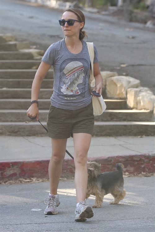 Natalie Portman – walking her dog in LA 8/16/13  